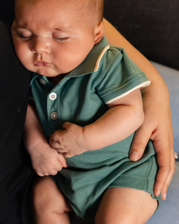 Walter Pique Polo Romper - Laguna