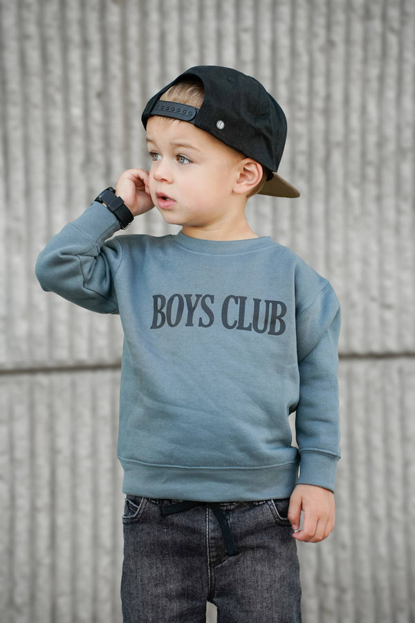 Boys Club crewneck sweatshirt for toddler boys from KH Baby in Port Neches, Texas