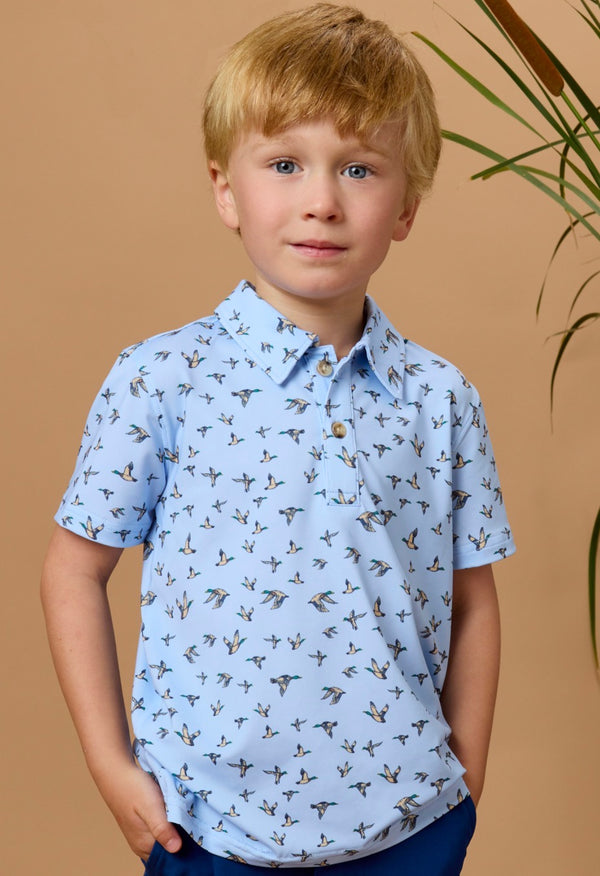 Mallard Skies performance polo for baby boys from KH Baby in Port Neches, Texas