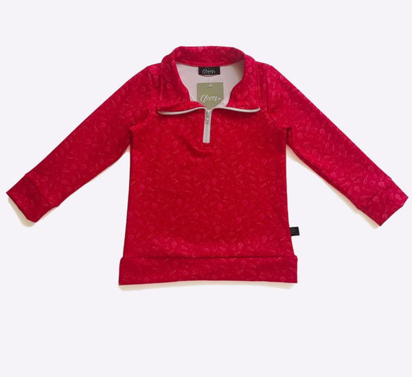 Red Go Team Boy Quarter Zip