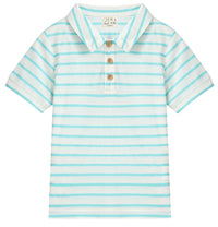 STARBOARD Printed Polo - Turquoise Stripe