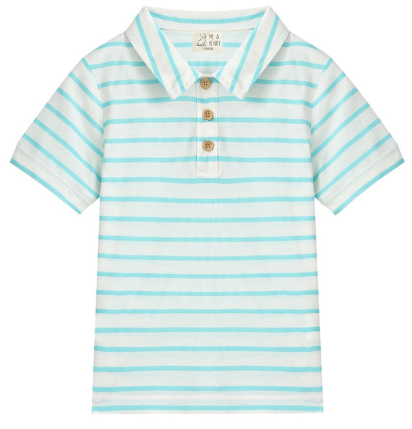 STARBOARD Printed Polo - Turquoise Stripe