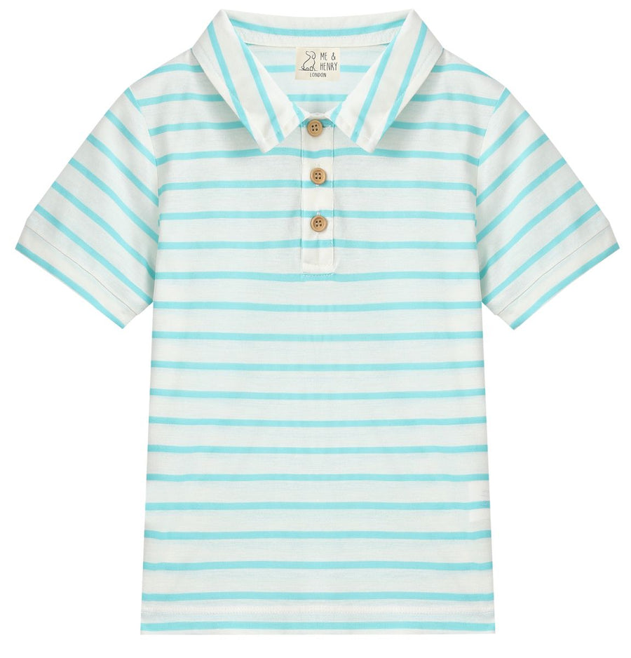 STARBOARD Printed Polo - Turquoise Stripe