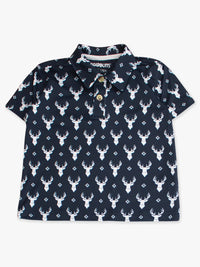 Boys Deer Lodge Performance Polo in navy, view 6