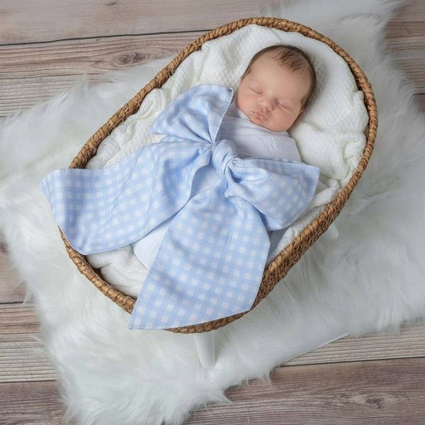 Newborn Plaid Bow Swaddle Sash hospital newborn photo prop KH Baby Texas