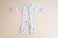 Pups Ahoy Bamboo Romper baby snap closure thermoregulating KH Baby