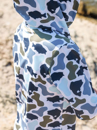 Baby Boy Fish Camo Performance Hooded Shirt, view 6