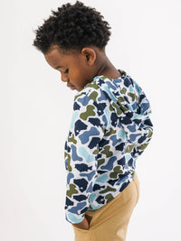 Baby Boy Fish Camo Performance Hooded Shirt, view 3