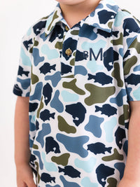 Baby Boy Fish Camo Performance Hooded Shirt, view 7