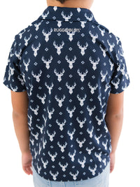 Boys Deer Lodge Performance Polo in navy, view 5