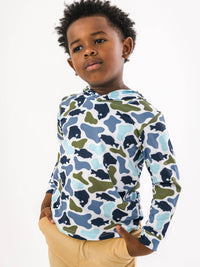 Baby Boy Fish Camo Performance Hooded Shirt, view 2