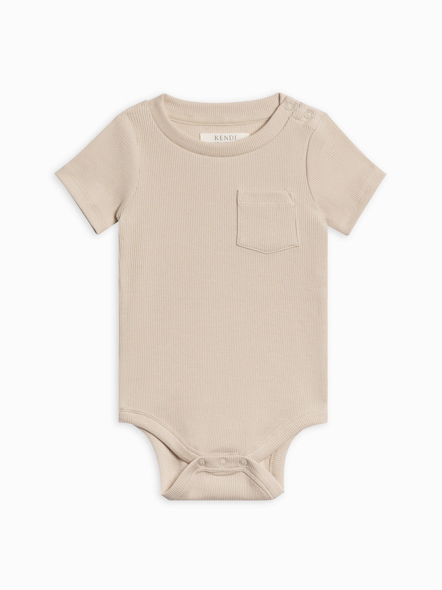 Dana Ribbed Short Sleeve Pocket Bodysuit