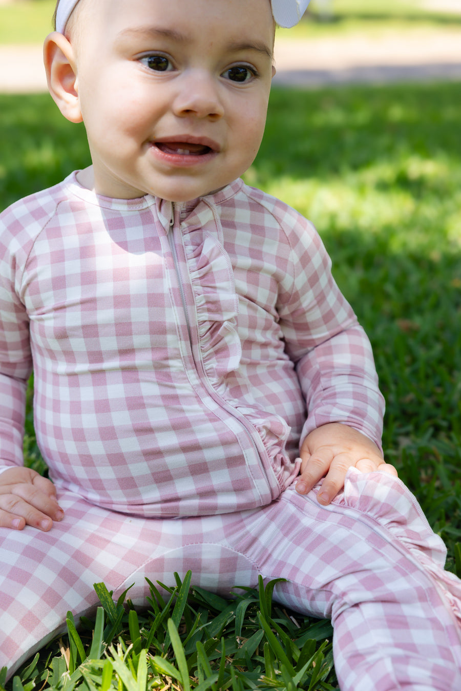 Rose Gingham Bamboo Romper