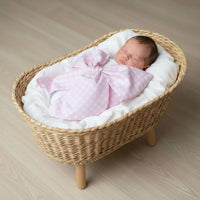 Newborn Plaid Bow Swaddle Sash pink plaid bow detail