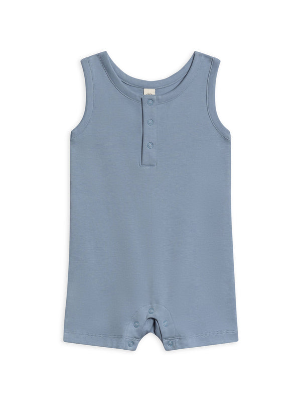 Organic Baby Nile Romper Rain GOTS certified organic cotton baby romper KH Baby Texas