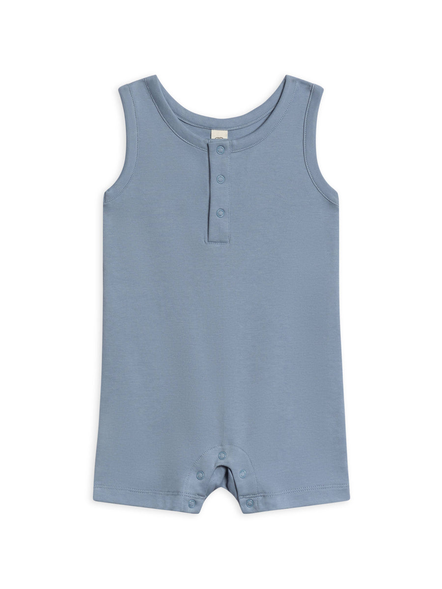 Organic Baby Nile Romper Rain GOTS certified organic cotton baby romper KH Baby Texas
