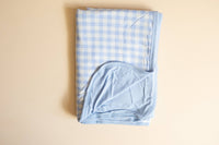 Blue Gingham Bamboo Blanket soft bamboo baby blanket