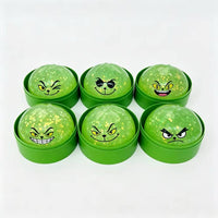 Glow-in-the-Dark Green Holiday Grinch Dumpling Squishy Toy
