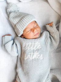 Little Brother sibling announcement romper in sky blue from KH Baby in Port Neches, Texas