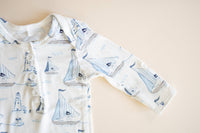 Pups Ahoy Newborn Gown lifestyle baby boutique