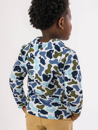 Baby Boy Fish Camo Performance Hooded Shirt, view 4
