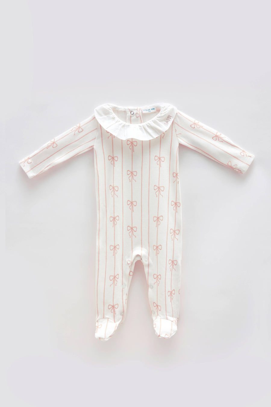 Baby Footed Onesie - Ribbon/Pink