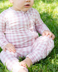 Rose Gingham Bamboo Romper