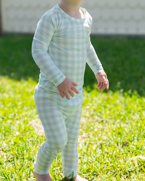 Mint Gingham Bamboo Two Piece
