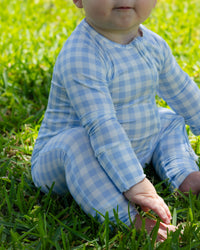 Blue Gingham Bamboo Romper