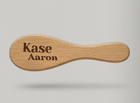 Goat Hair Baby Brush with organic bristles and wood handle for newborns KH Baby