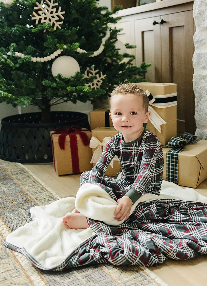 Green Plaid Bamboo Cozy Set