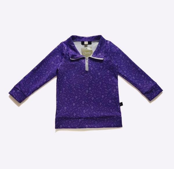 Purple Go Team Boy Quarter Zip