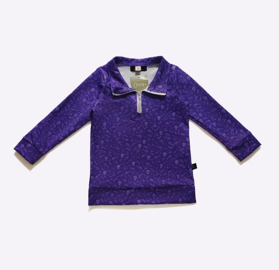 Purple Go Team Boy Quarter Zip