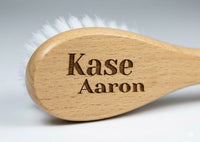Goat Hair Baby Brush wooden handle detail