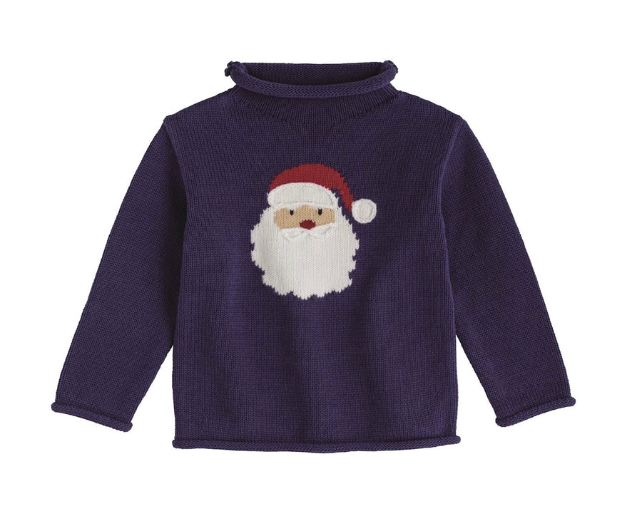 Navy Santa Rollneck Sweater
