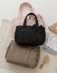 Chic Coquette Utility Bag quilted bow bag diaper bag insert KH Baby Texas