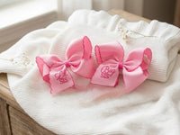 King Moonstitch Embroidered Tail Bow baby girl hair bow moonstitch KH Baby Texas
