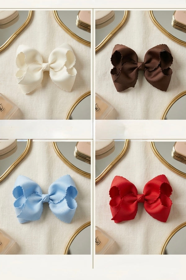 Monotone Moonstitch King Bow baby girl hair bow tonal texture KH Baby Texas