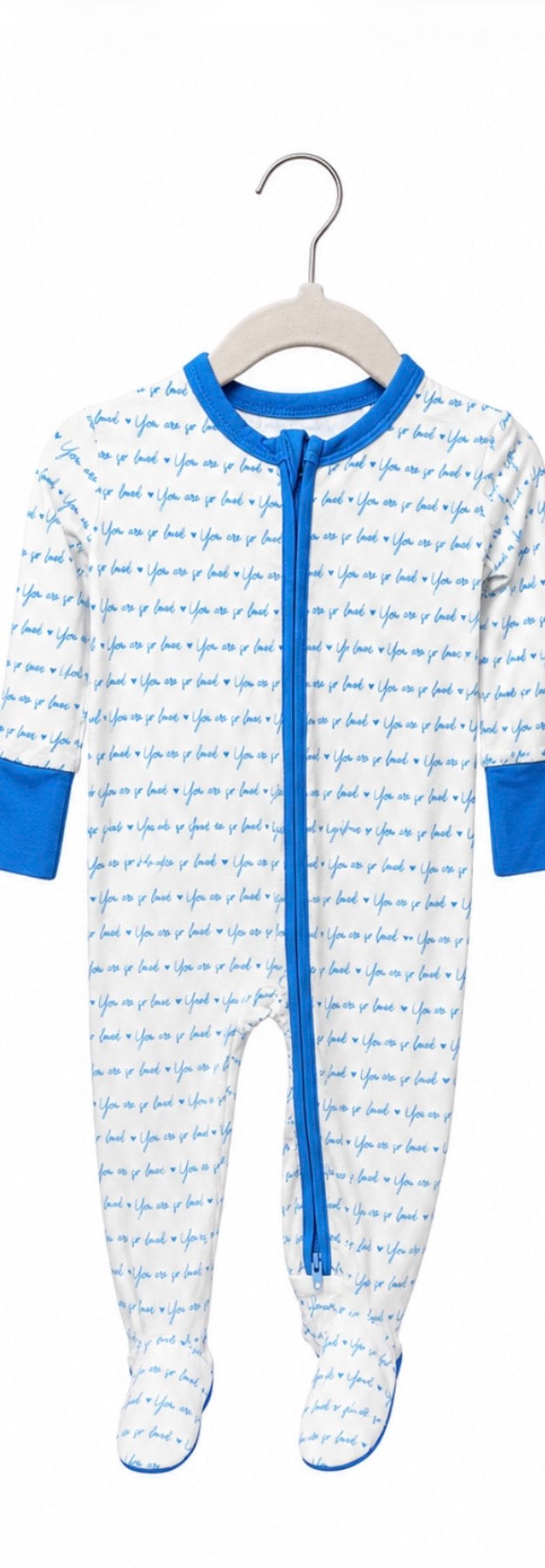 Blue So Loved Footie Romper