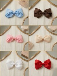 Mini King Pleated Bow blue color baby girl