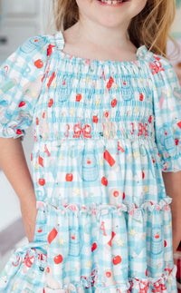 Honor Roll Smocked Ruffle Dress