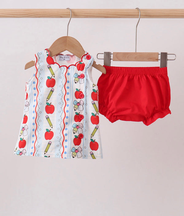 Red Apple Pencil Ruffle Set