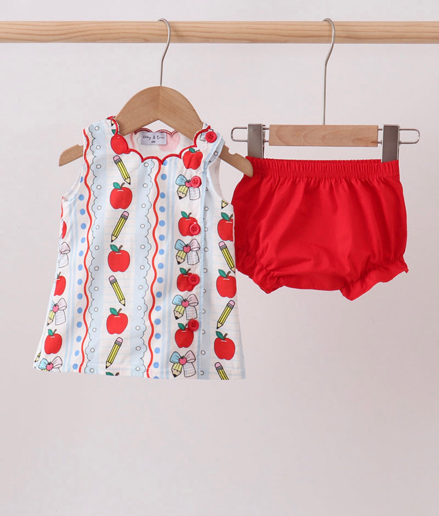 Red Apple Pencil Ruffle Set