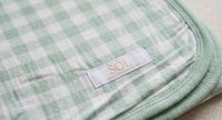 Mint Gingham Bamboo Blanket soft bamboo baby blanket