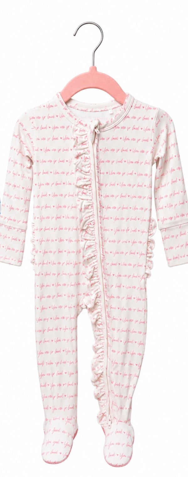 Pink So Loved Footie Romper