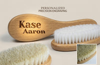 Goat Hair Baby Brush close up soft bristles for newborn scalp