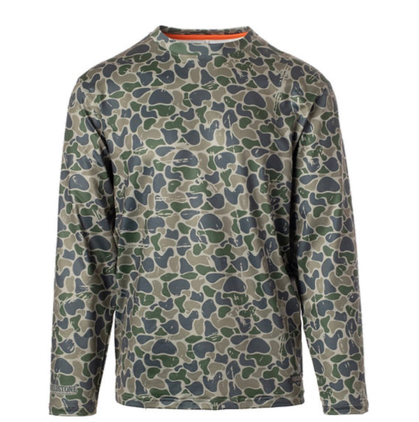Fieldstone Backwoods camo long sleeve pocket tee for boys, KH Baby