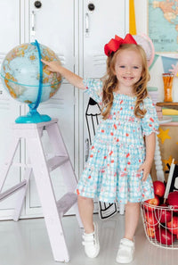 Honor Roll Smocked Ruffle Dress