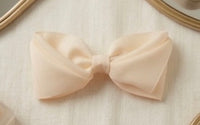 Mini King Pleated Bow white ivory color baby boutique