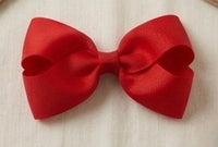 Mini King Pleated Bow red color toddler girl